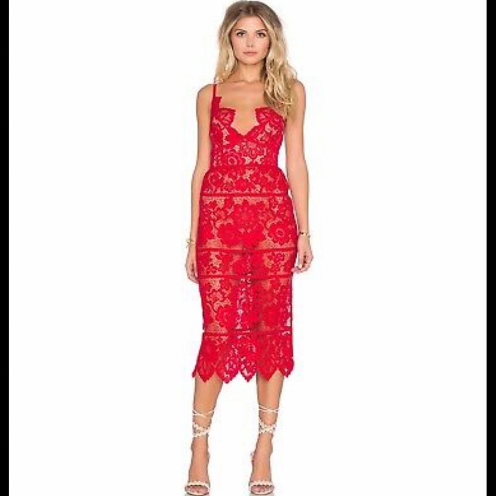 For Love and Lemons red lace dress